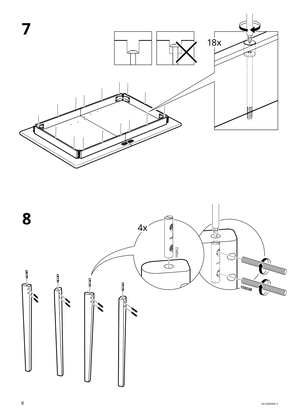 Assembly instructions for IKEA Skansnaes extendable table brown beech veneer | Page 8 - IKEA SKANSNÄS / SKANSNÄS table and 4 chairs 595.615.98