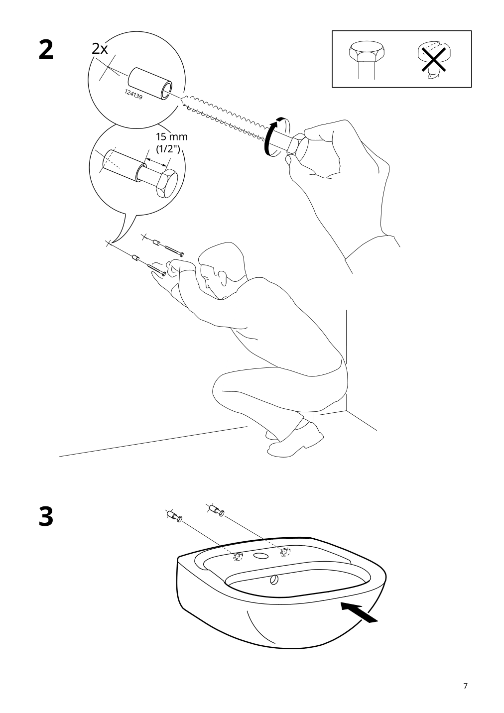 Assembly instructions for IKEA Skatsjoen sink | Page 7 - IKEA LILLTJÄRN / SKATSJÖN Bathroom vanity with 2 doors 795.465.59