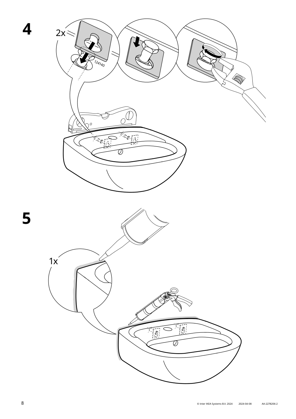 Assembly instructions for IKEA Skatsjoen sink | Page 8 - IKEA LILLTJÄRN / SKATSJÖN Bathroom vanity with 2 doors 795.465.59