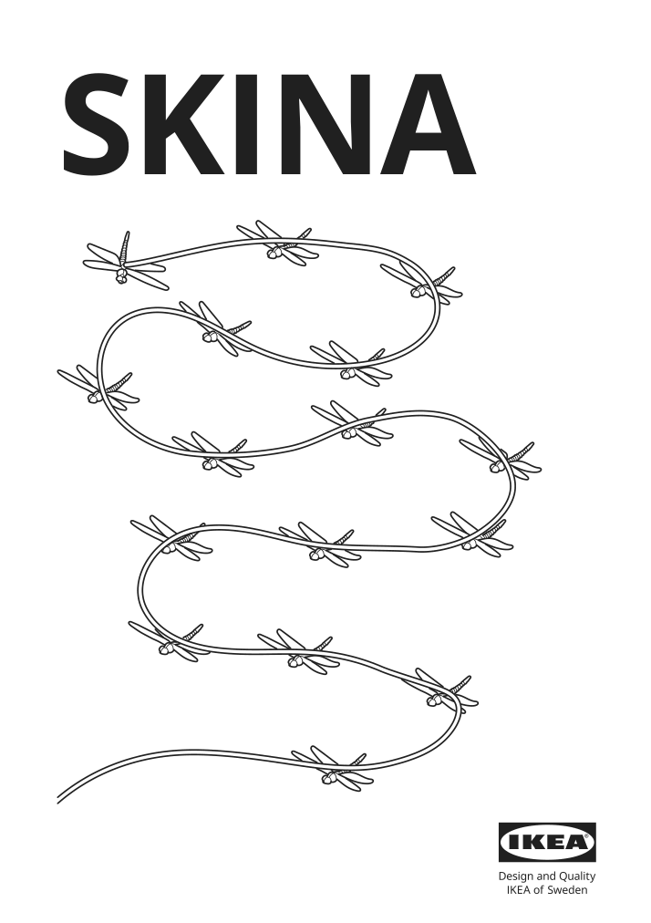 Assembly instructions for IKEA Skina led string light w 16lights outdoor dragonfly | Page 1 - IKEA SKINA LED string light w/16lights,outdoor 504.028.58