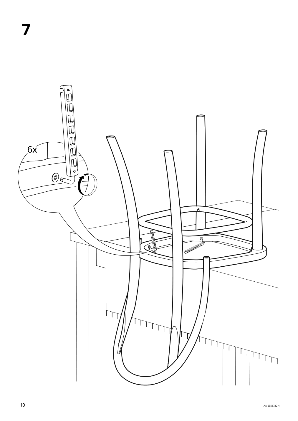 Assembly instructions for IKEA Skogsbo chair dark brown | Page 10 - IKEA NORDVIKEN / SKOGSBO table and 6 chairs 295.151.07