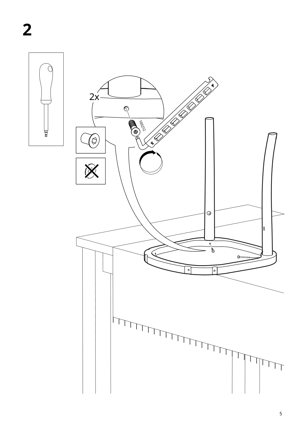 Assembly instructions for IKEA Skogsbo chair dark brown | Page 5 - IKEA NORDVIKEN / SKOGSBO table and 4 chairs 595.282.07