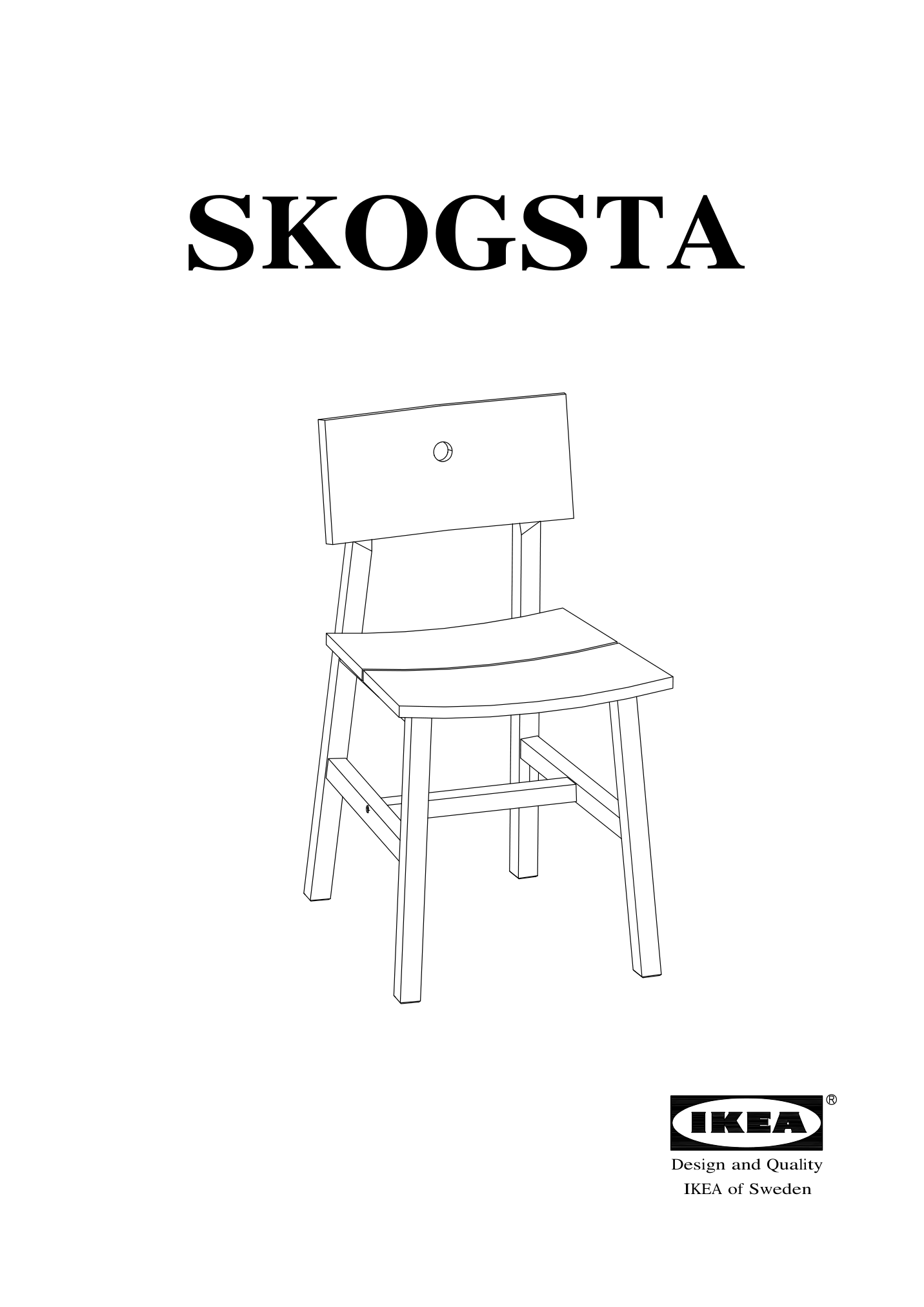 Assembly instructions for IKEA Skogsta chair acacia | Page 1 - IKEA SKOGSTA chair 903.054.26