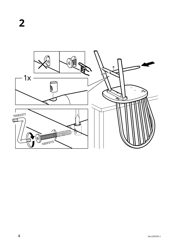 Assembly instructions for IKEA Skogsta chair acacia | Page 4 - IKEA DANDERYD / SKOGSTA table and 4 chairs 095.451.91