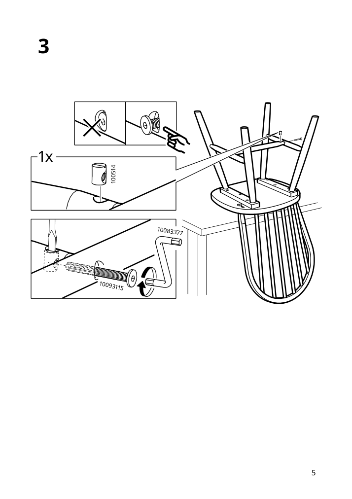 Assembly instructions for IKEA Skogsta chair acacia | Page 5 - IKEA DANDERYD / SKOGSTA table and 4 chairs 095.451.91