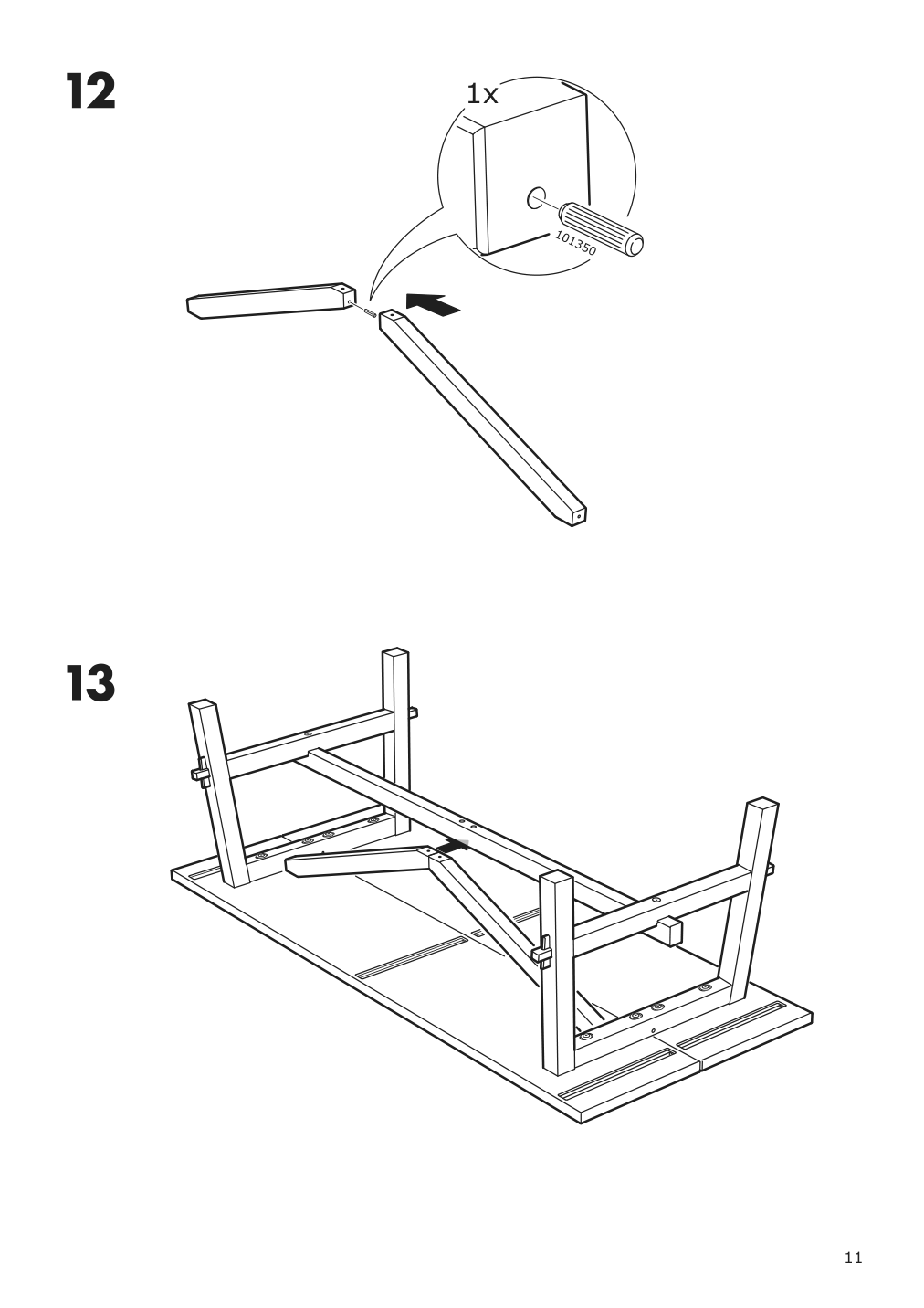 Assembly instructions for IKEA Skogsta dining table acacia black | Page 11 - IKEA SKOGSTA / BERGMUND table and 6 chairs 295.701.70