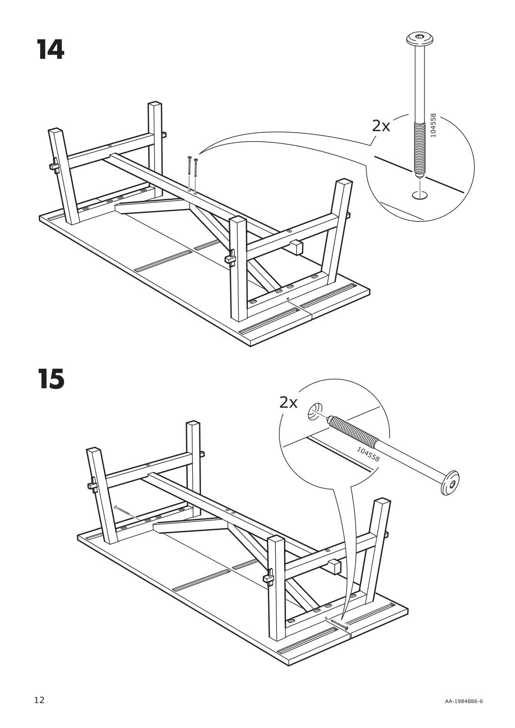 Assembly instructions for IKEA Skogsta dining table acacia black | Page 12 - IKEA SKOGSTA / BERGMUND table and 6 chairs 295.701.70