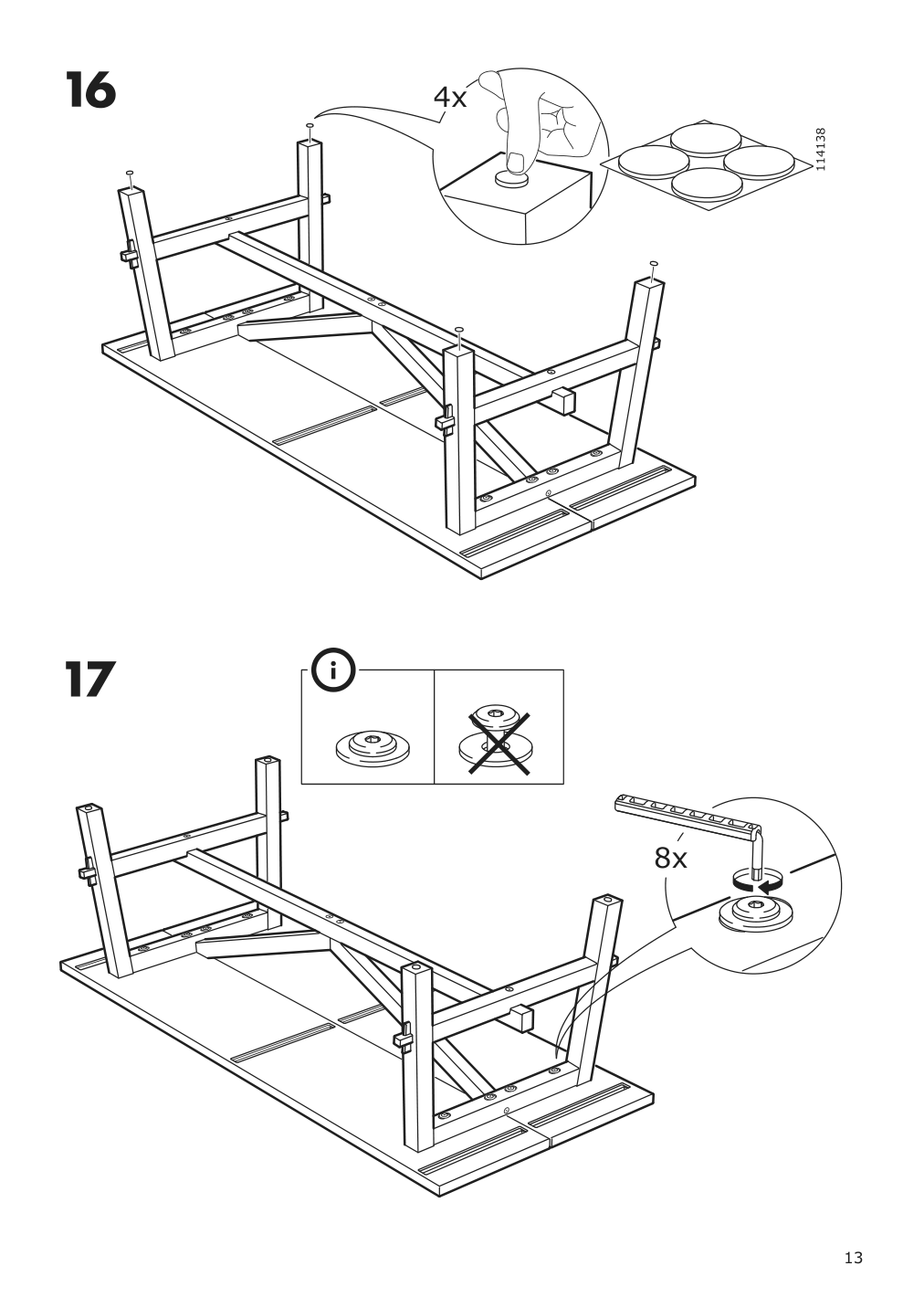 Assembly instructions for IKEA Skogsta dining table acacia black | Page 13 - IKEA SKOGSTA / BERGMUND table and 6 chairs 295.701.70