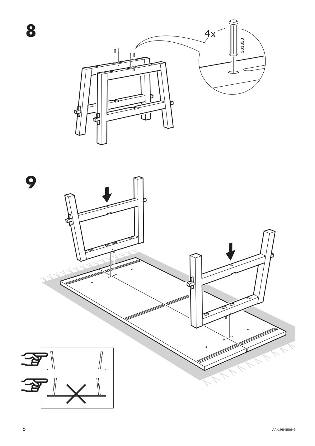 Assembly instructions for IKEA Skogsta dining table acacia black | Page 8 - IKEA SKOGSTA / BERGMUND table and 6 chairs 295.701.70