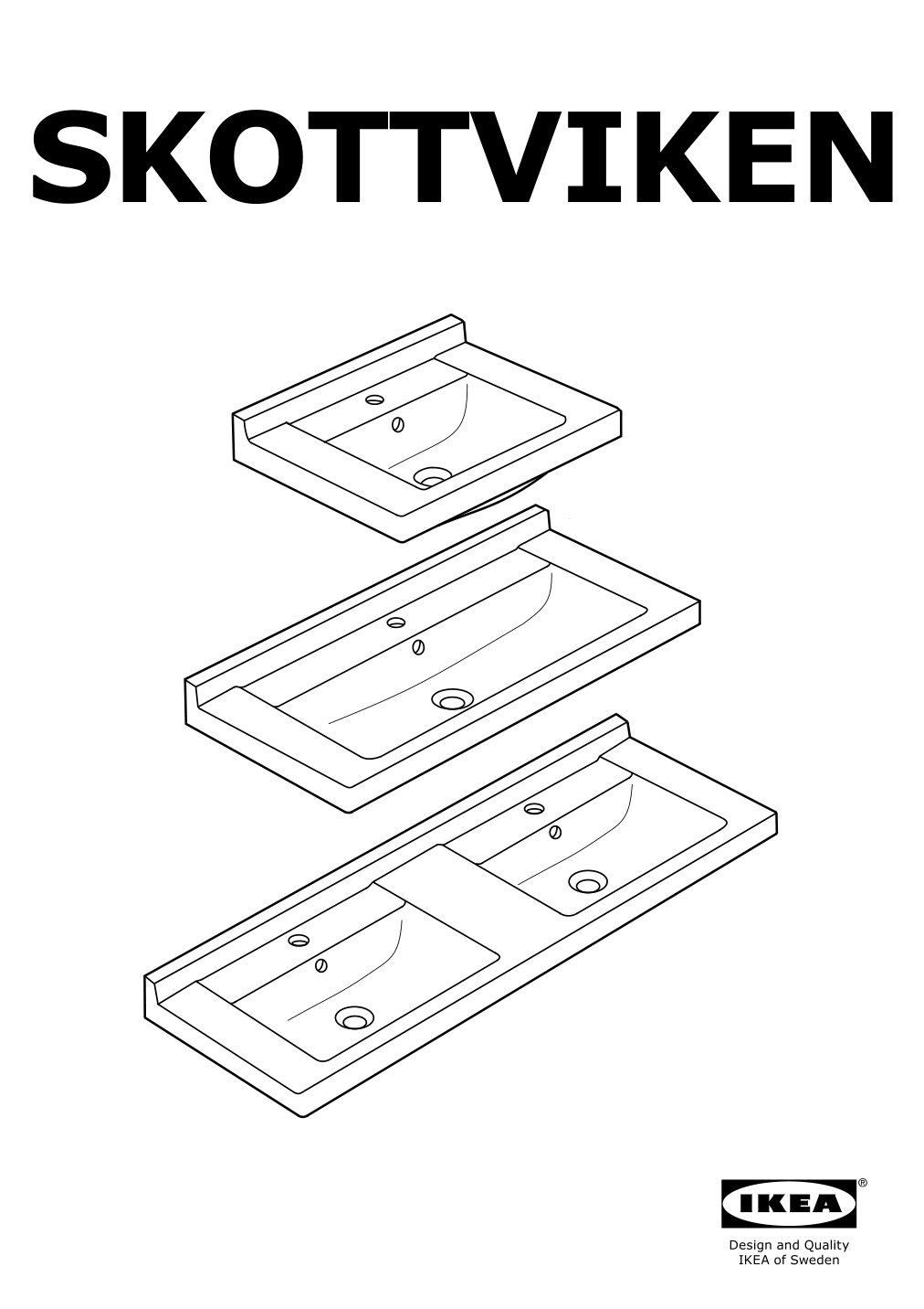 Assembly instructions for IKEA Skottviken sink | Page 1 - IKEA HEMNES / SKOTTVIKEN sink cabinet with 2 drawers 994.902.26