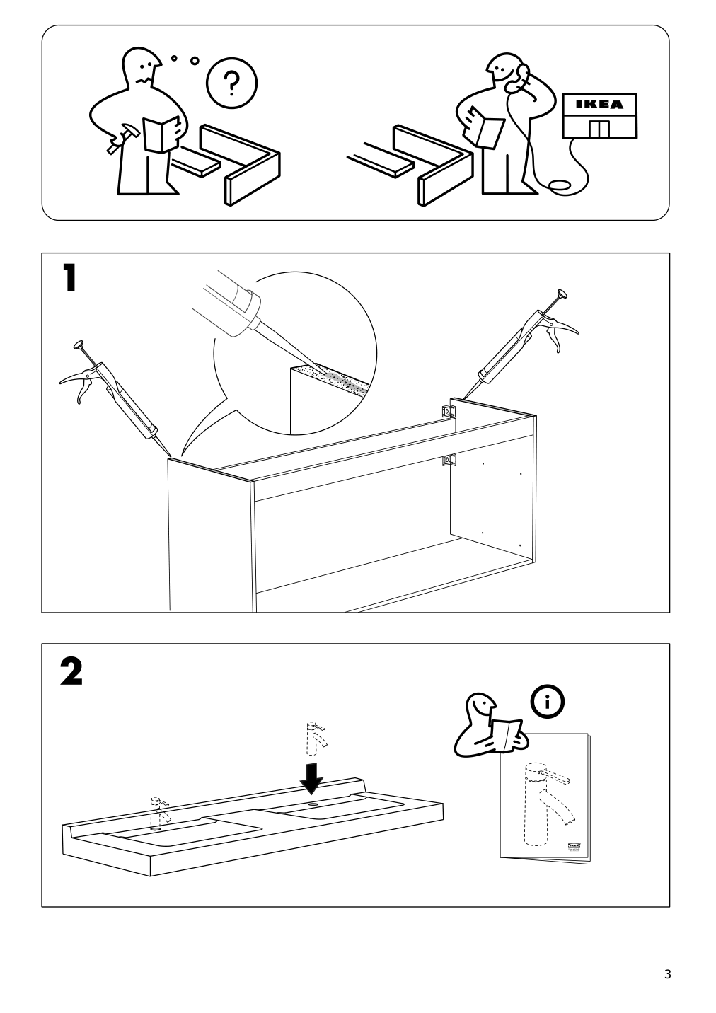 Assembly instructions for IKEA Skottviken sink | Page 3 - IKEA HEMNES / SKOTTVIKEN sink cabinet with 2 drawers 994.902.26