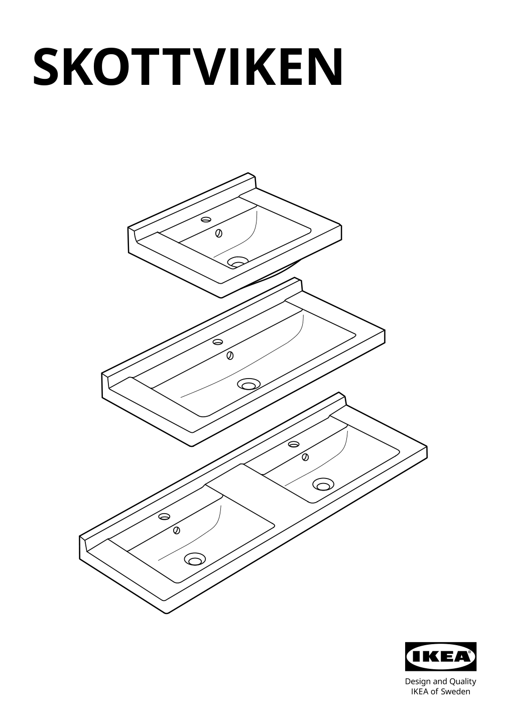 Assembly instructions for IKEA Skottviken sink | Page 1 - IKEA HEMNES / SKOTTVIKEN sink cabinet with 2 drawers 492.677.38