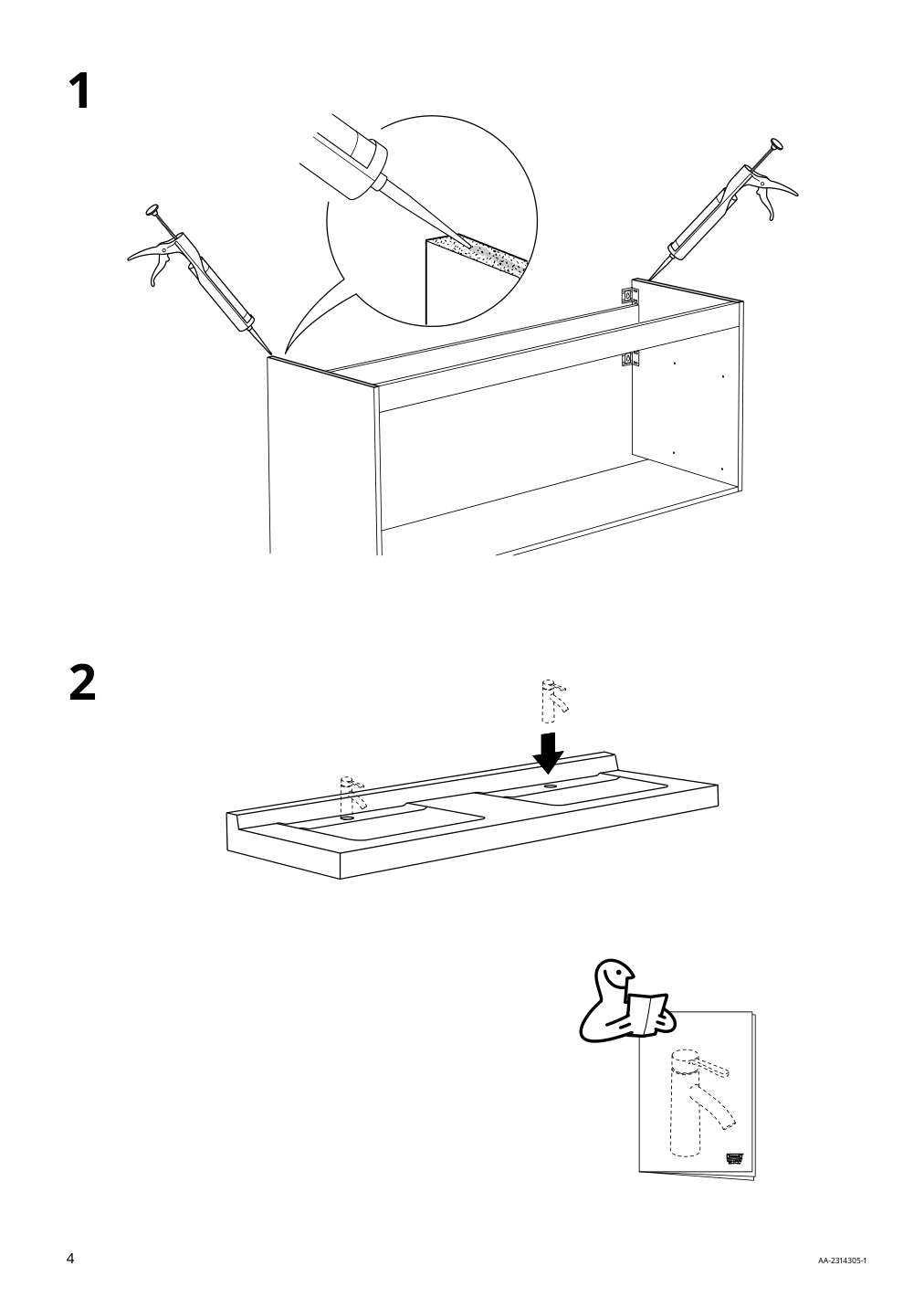 Assembly instructions for IKEA Skottviken sink | Page 4 - IKEA HEMNES / SKOTTVIKEN sink cabinet with 2 drawers 492.677.38