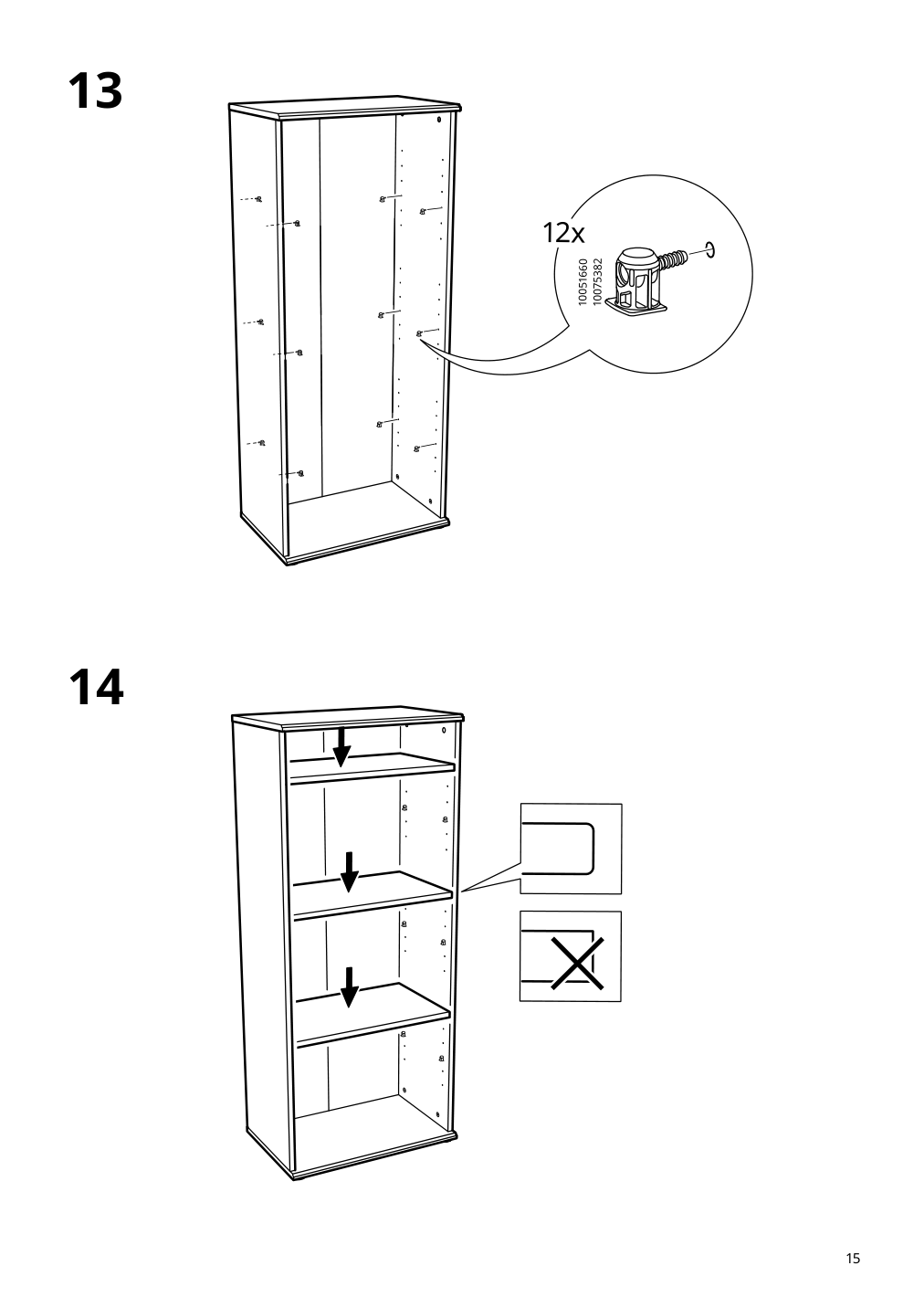 Assembly instructions for IKEA Skruvby bookcase white | Page 15 - IKEA SKRUVBY storage combination 495.613.39