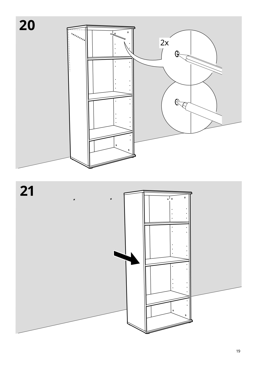 Assembly instructions for IKEA Skruvby bookcase white | Page 19 - IKEA SKRUVBY storage combination 495.613.39