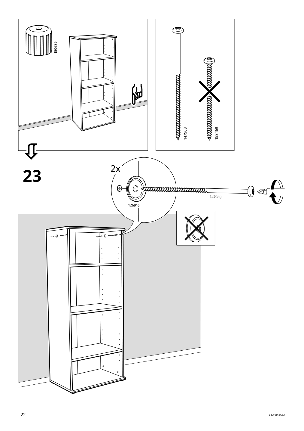 Assembly instructions for IKEA Skruvby bookcase white | Page 22 - IKEA SKRUVBY storage combination 495.613.39