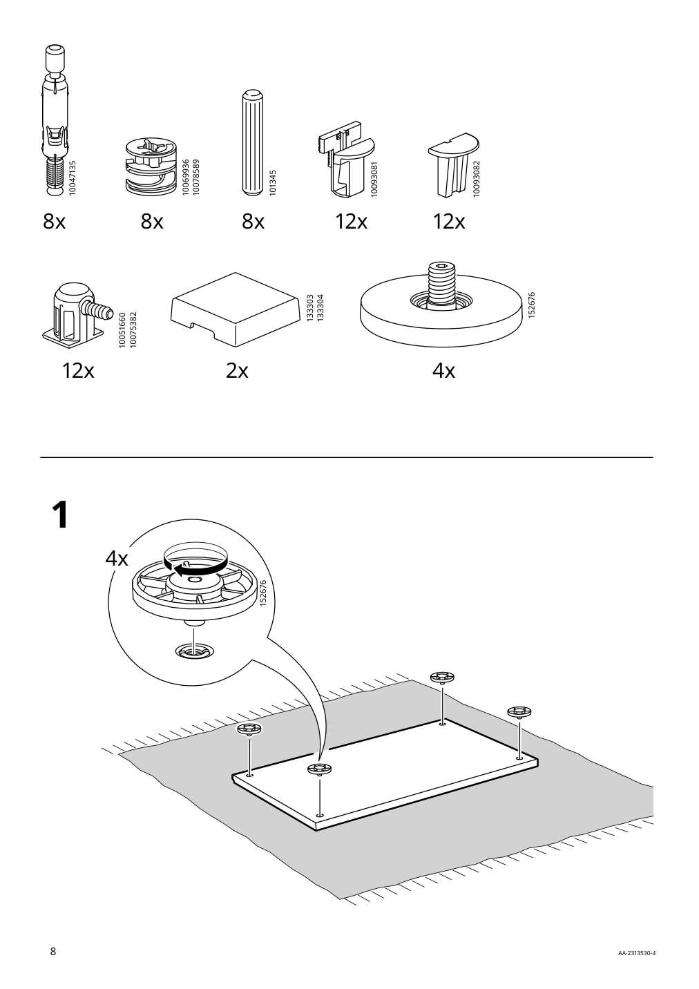 Assembly instructions for IKEA Skruvby bookcase white | Page 8 - IKEA SKRUVBY storage combination 495.613.39