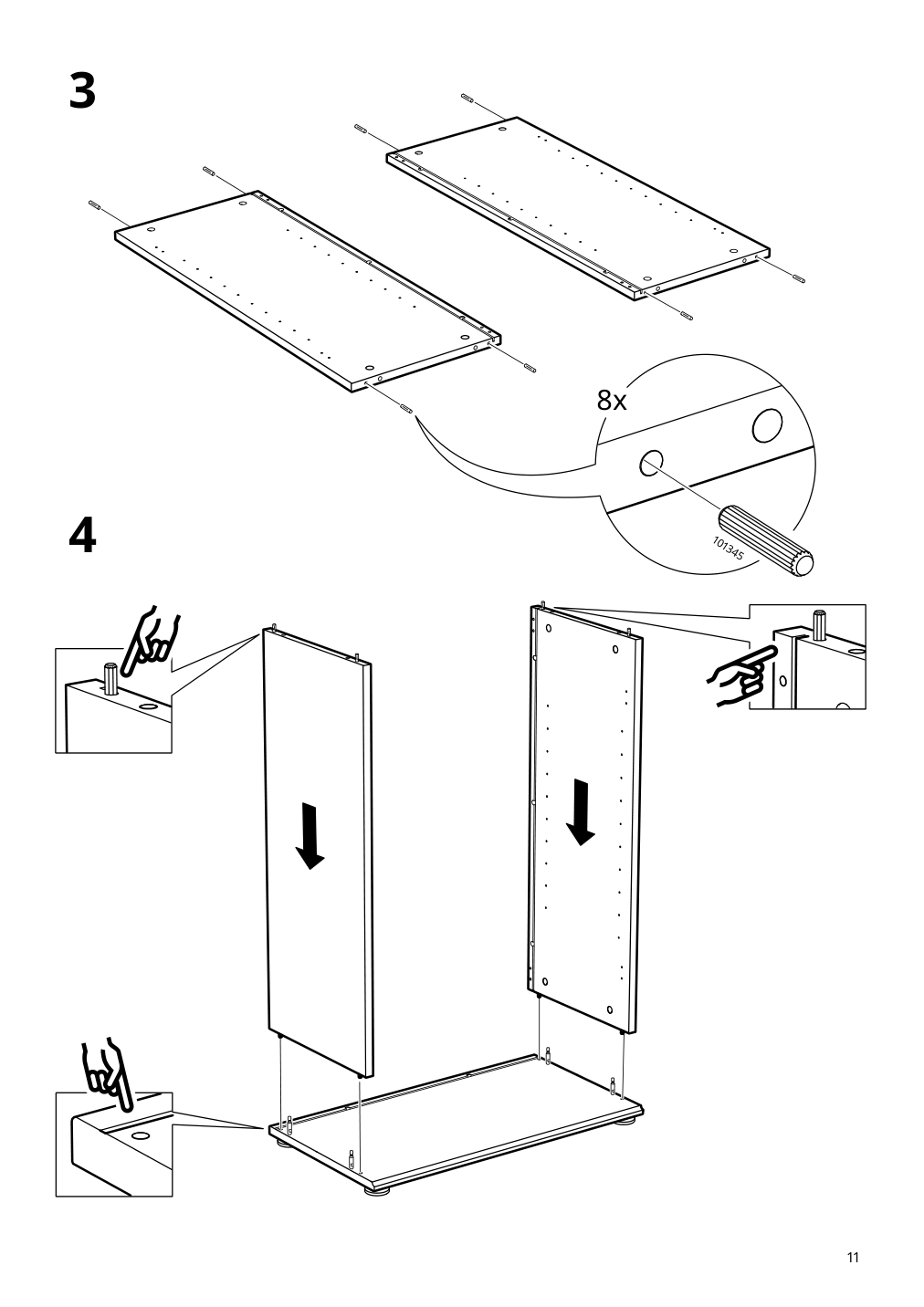 Assembly instructions for IKEA Skruvby cabinet with doors black blue | Page 11 - IKEA SKRUVBY storage combination 695.256.04