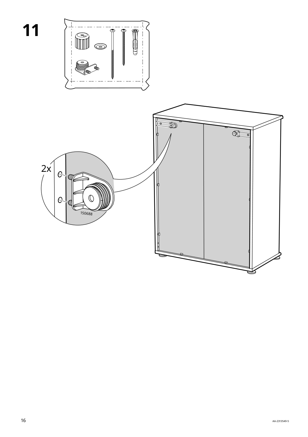 Assembly instructions for IKEA Skruvby cabinet with doors black blue | Page 16 - IKEA SKRUVBY storage combination 695.256.04