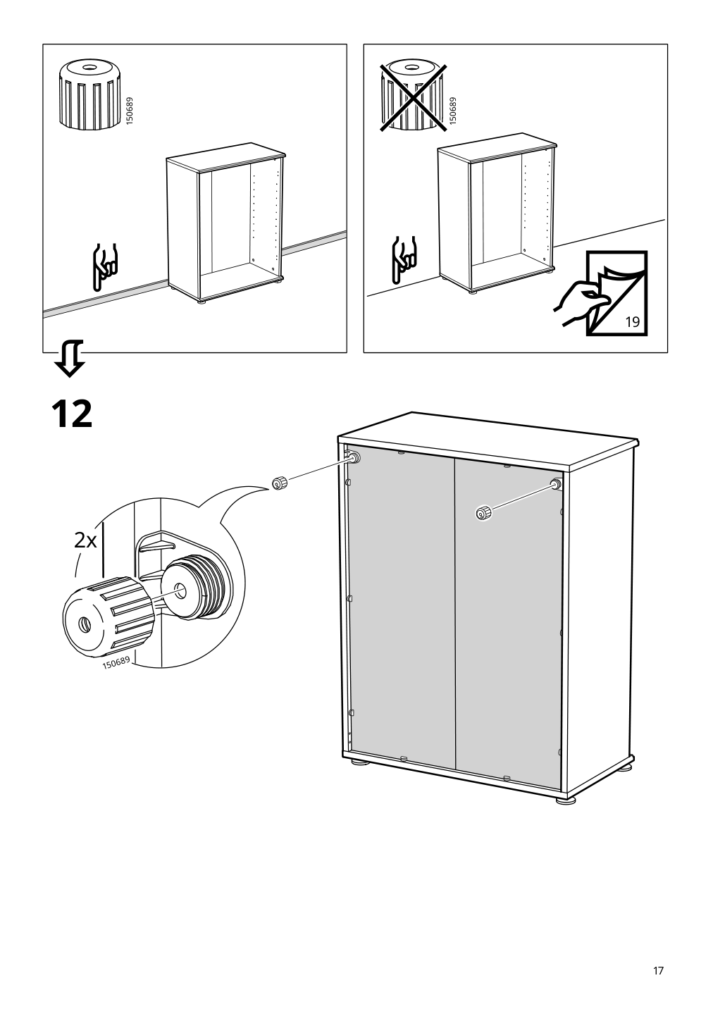 Assembly instructions for IKEA Skruvby cabinet with doors black blue | Page 17 - IKEA SKRUVBY storage combination 695.256.04