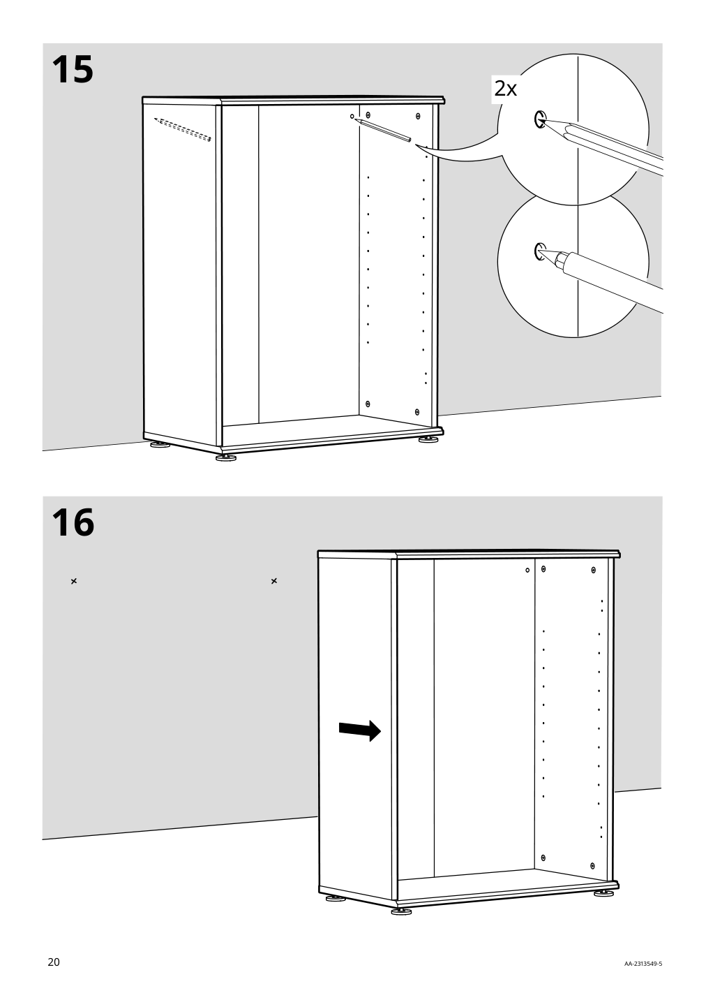 Assembly instructions for IKEA Skruvby cabinet with doors black blue | Page 20 - IKEA SKRUVBY storage combination 695.256.04