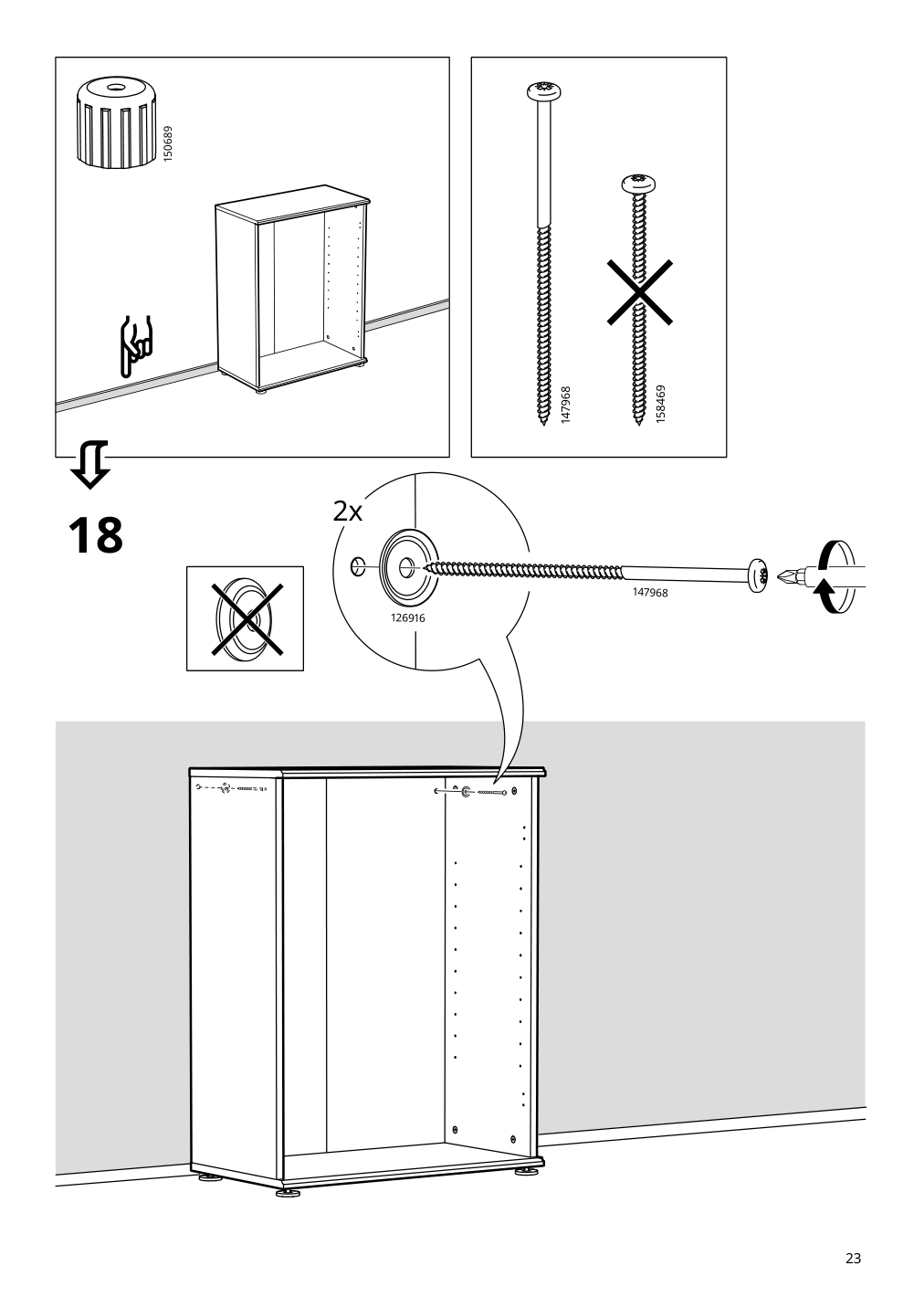 Assembly instructions for IKEA Skruvby cabinet with doors black blue | Page 23 - IKEA SKRUVBY storage combination 695.256.04