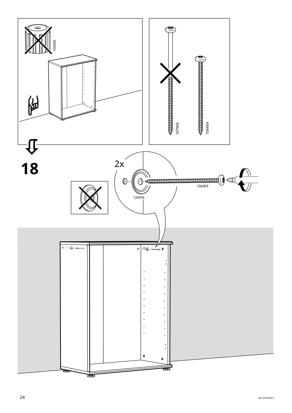 Assembly instructions for IKEA Skruvby cabinet with doors black blue | Page 24 - IKEA SKRUVBY storage combination 695.256.04