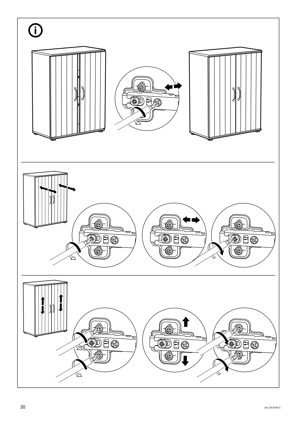 Assembly instructions for IKEA Skruvby cabinet with doors black blue | Page 30 - IKEA SKRUVBY storage combination 695.256.04