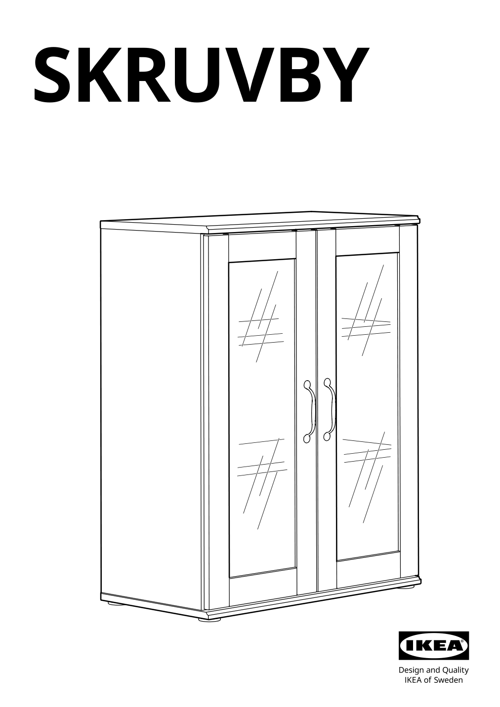 Assembly instructions for IKEA Skruvby cabinet with glass doors black blue | Page 1 - IKEA SKRUVBY cabinet with glass doors 705.203.61