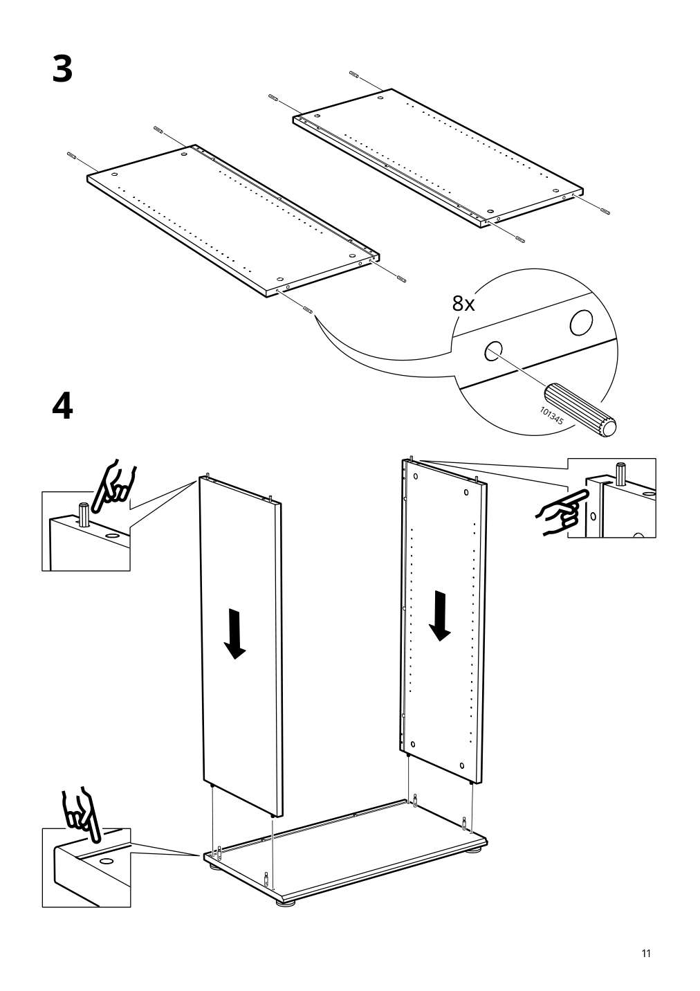 Assembly instructions for IKEA Skruvby cabinet with glass doors black blue | Page 11 - IKEA SKRUVBY cabinet with glass doors 705.203.61