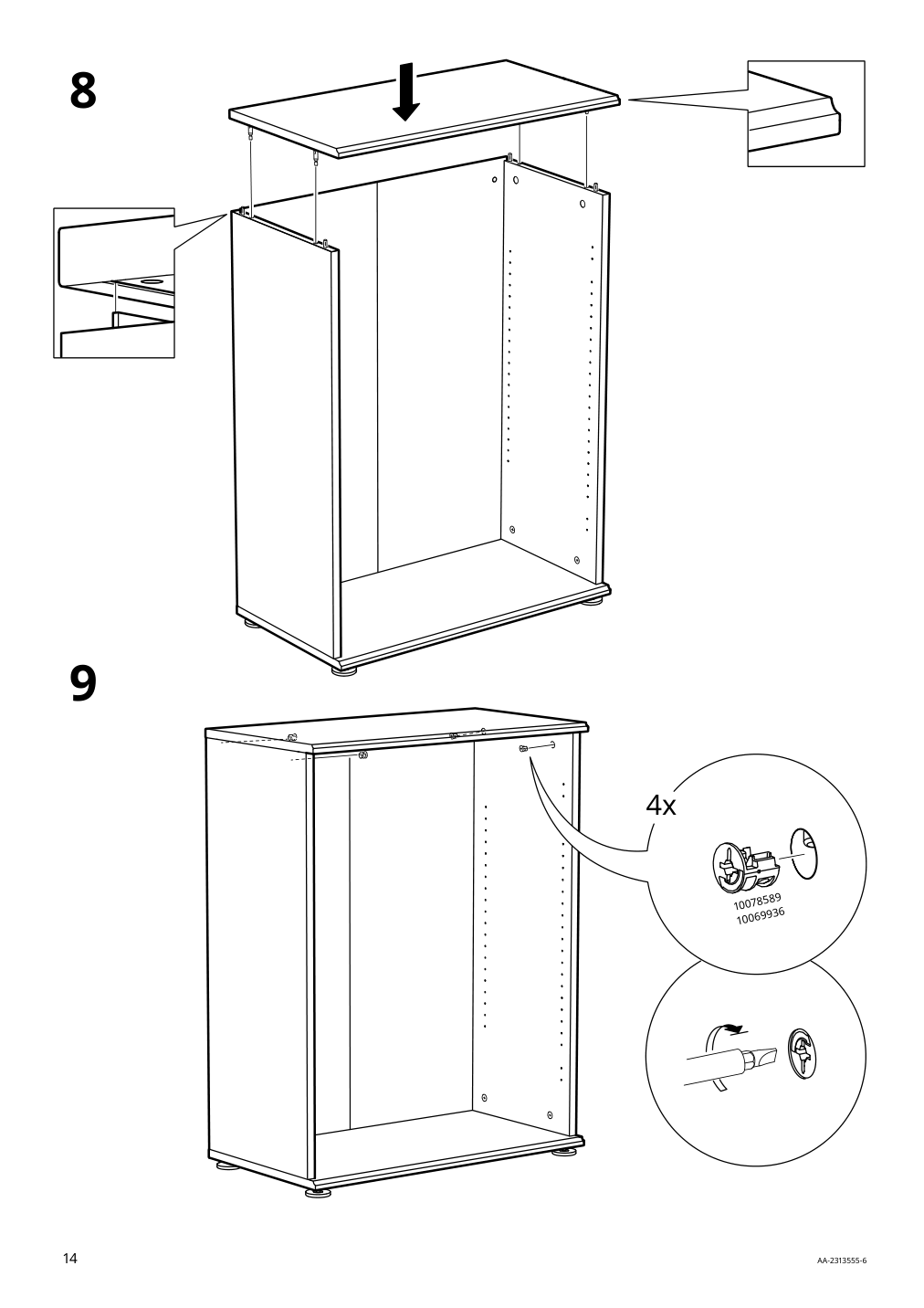 Assembly instructions for IKEA Skruvby cabinet with glass doors black blue | Page 14 - IKEA SKRUVBY cabinet with glass doors 705.203.61