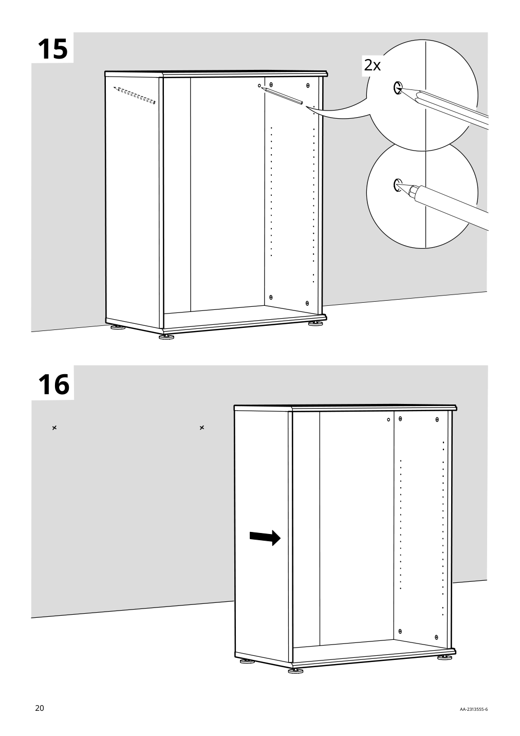 Assembly instructions for IKEA Skruvby cabinet with glass doors black blue | Page 20 - IKEA SKRUVBY cabinet with glass doors 705.203.61