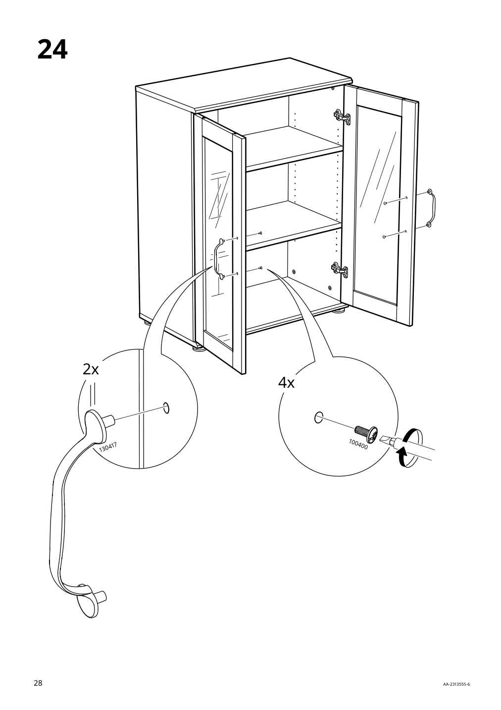 Assembly instructions for IKEA Skruvby cabinet with glass doors black blue | Page 28 - IKEA SKRUVBY cabinet with glass doors 705.203.61