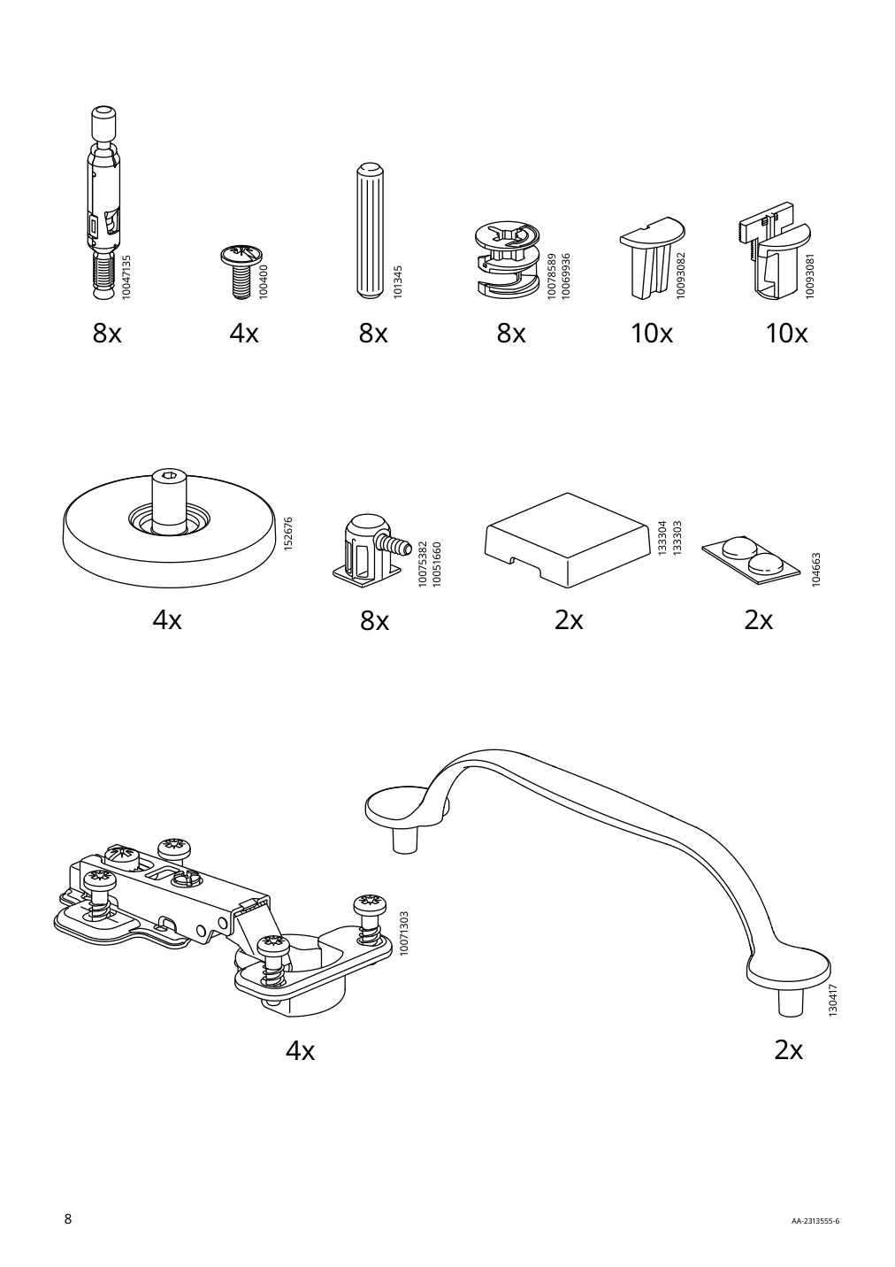 Assembly instructions for IKEA Skruvby cabinet with glass doors black blue | Page 8 - IKEA SKRUVBY cabinet with glass doors 705.203.61