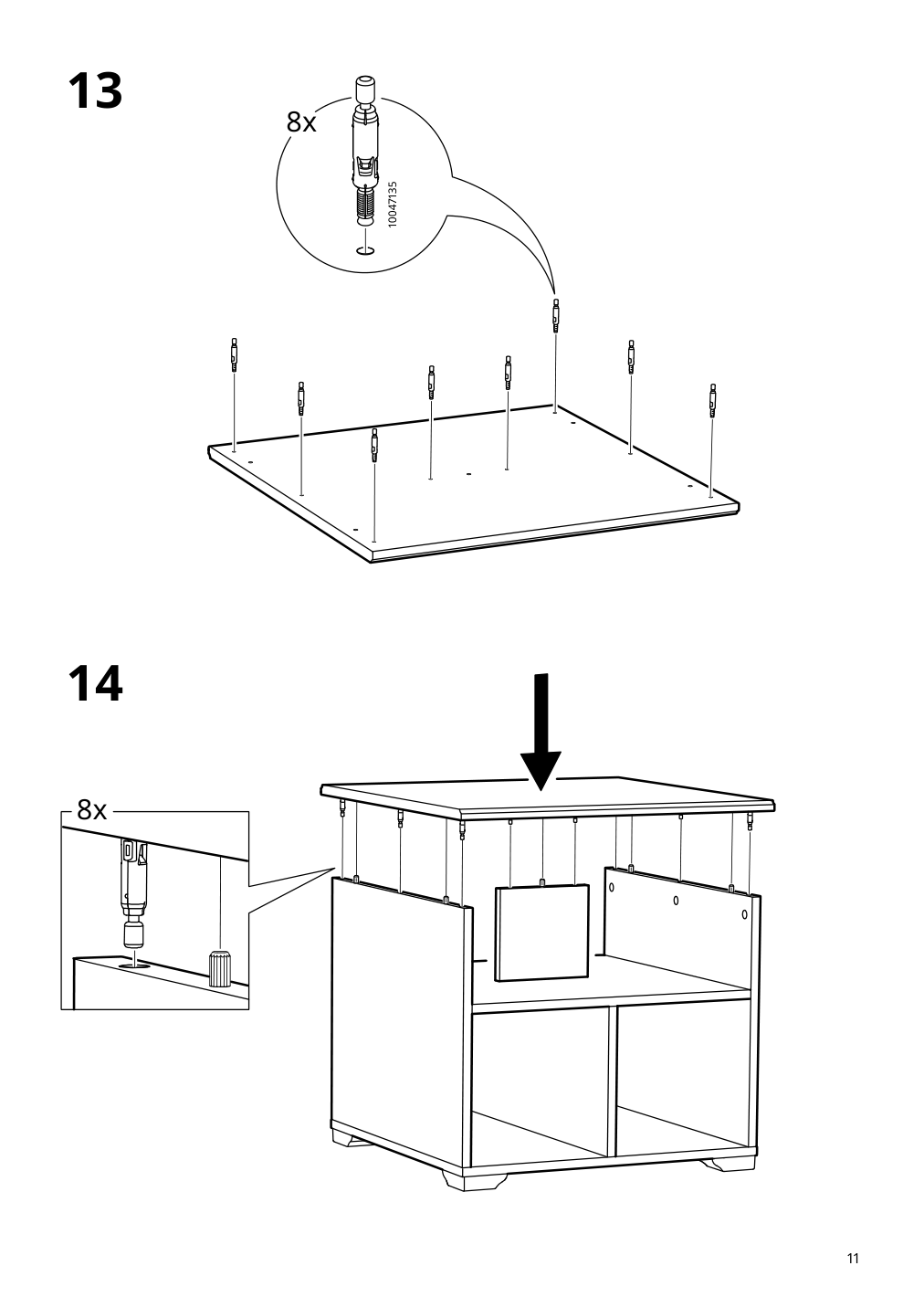 Assembly instructions for IKEA Skruvby coffee table black blue | Page 11 - IKEA SKRUVBY coffee table 705.319.82