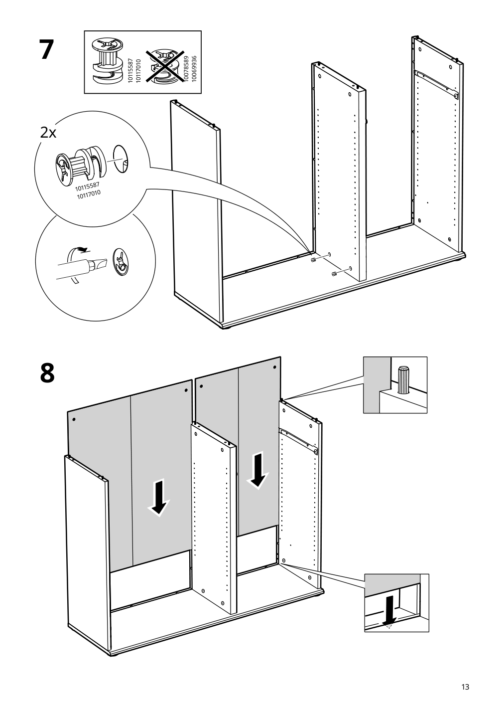 Assembly instructions for IKEA Skruvby sideboard black blue | Page 13 - IKEA SKRUVBY storage combination 695.256.04