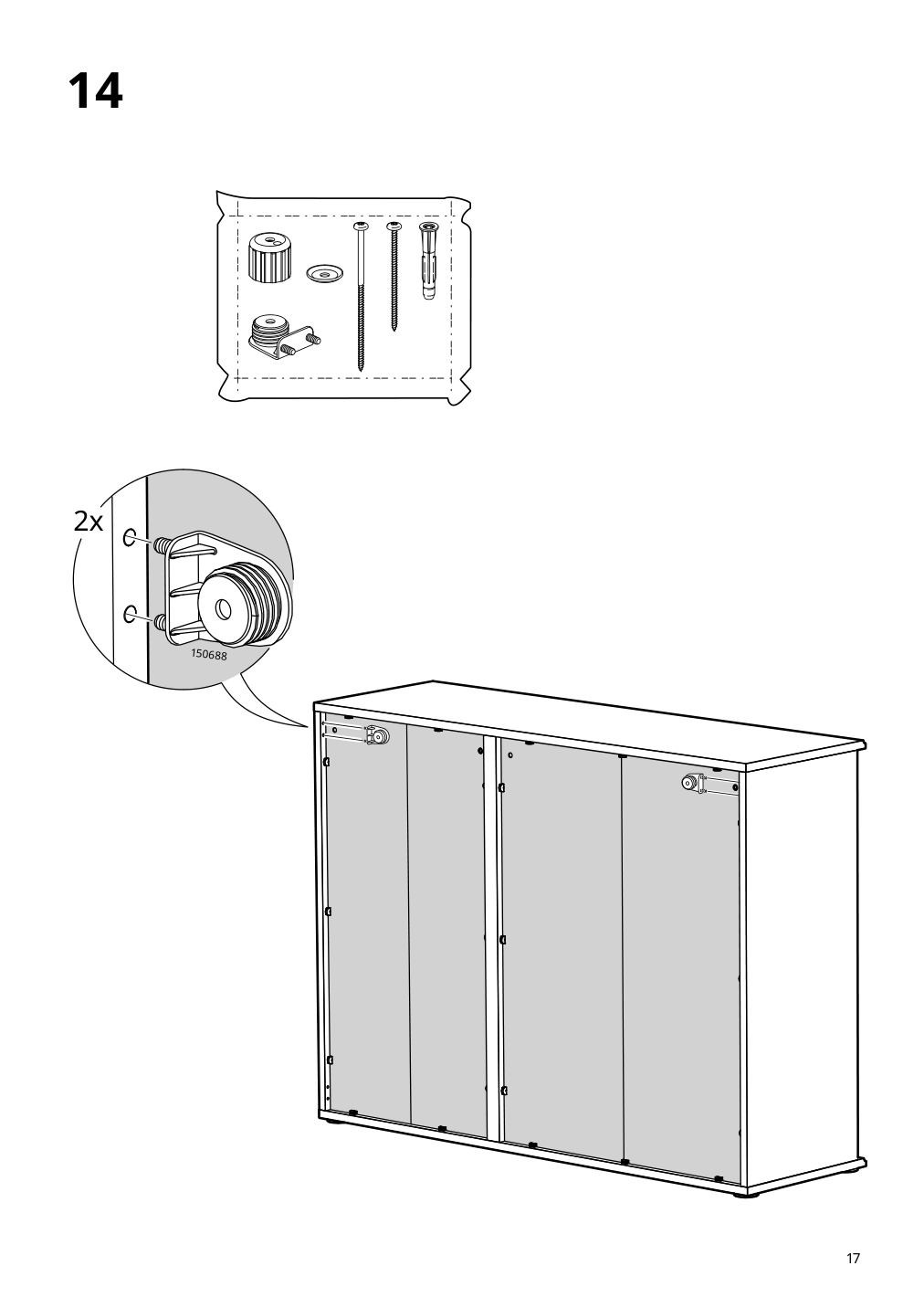 Assembly instructions for IKEA Skruvby sideboard black blue | Page 17 - IKEA SKRUVBY storage combination 695.256.04