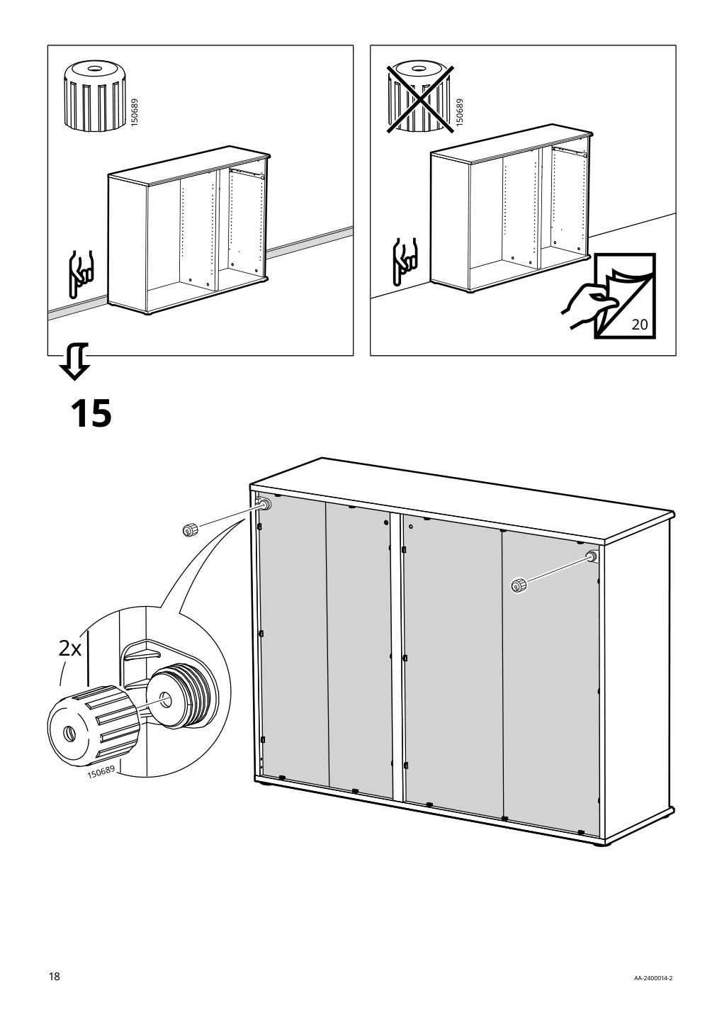 Assembly instructions for IKEA Skruvby sideboard black blue | Page 18 - IKEA SKRUVBY storage combination 695.256.04