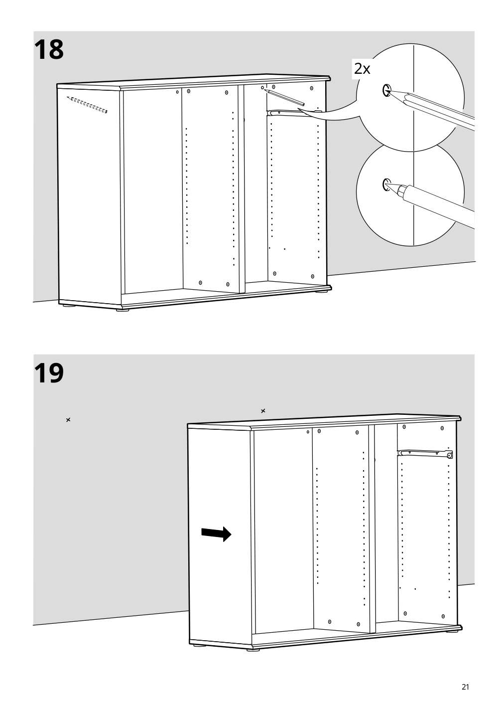 Assembly instructions for IKEA Skruvby sideboard black blue | Page 21 - IKEA SKRUVBY storage combination 695.256.04