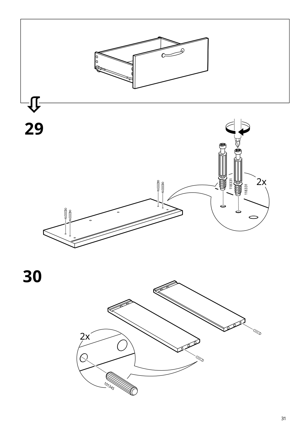 Assembly instructions for IKEA Skruvby sideboard black blue | Page 31 - IKEA SKRUVBY storage combination 695.256.04