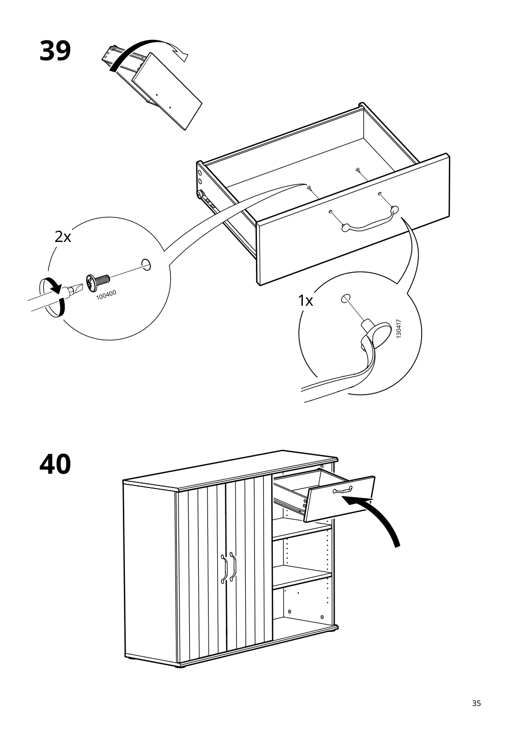 Assembly instructions for IKEA Skruvby sideboard black blue | Page 35 - IKEA SKRUVBY storage combination 695.256.04