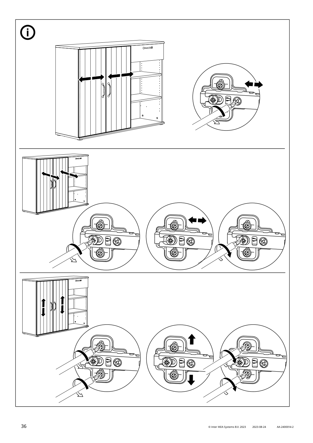 Assembly instructions for IKEA Skruvby sideboard black blue | Page 36 - IKEA SKRUVBY storage combination 695.256.04