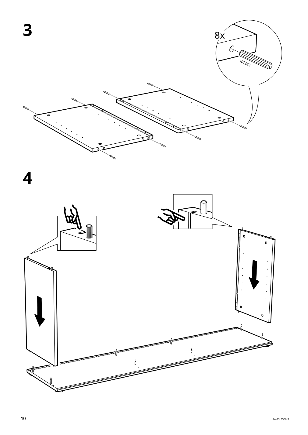 Assembly instructions for IKEA Skruvby tv unit black blue | Page 10 - IKEA SKRUVBY TV storage combination 894.946.06