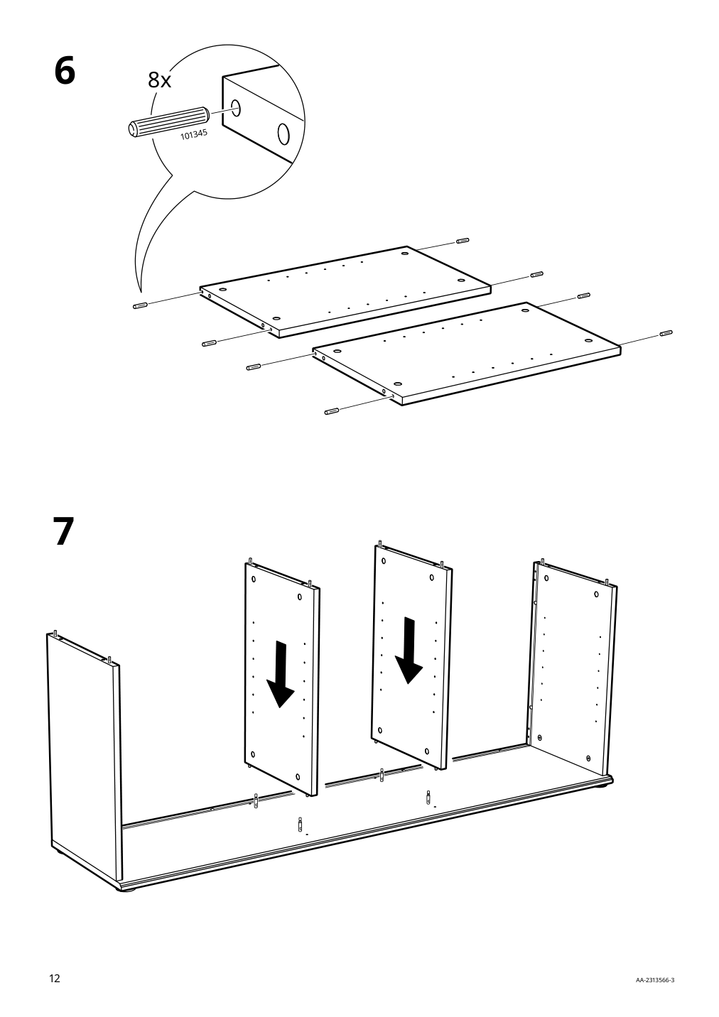 Assembly instructions for IKEA Skruvby tv unit black blue | Page 12 - IKEA SKRUVBY TV storage combination 894.946.06