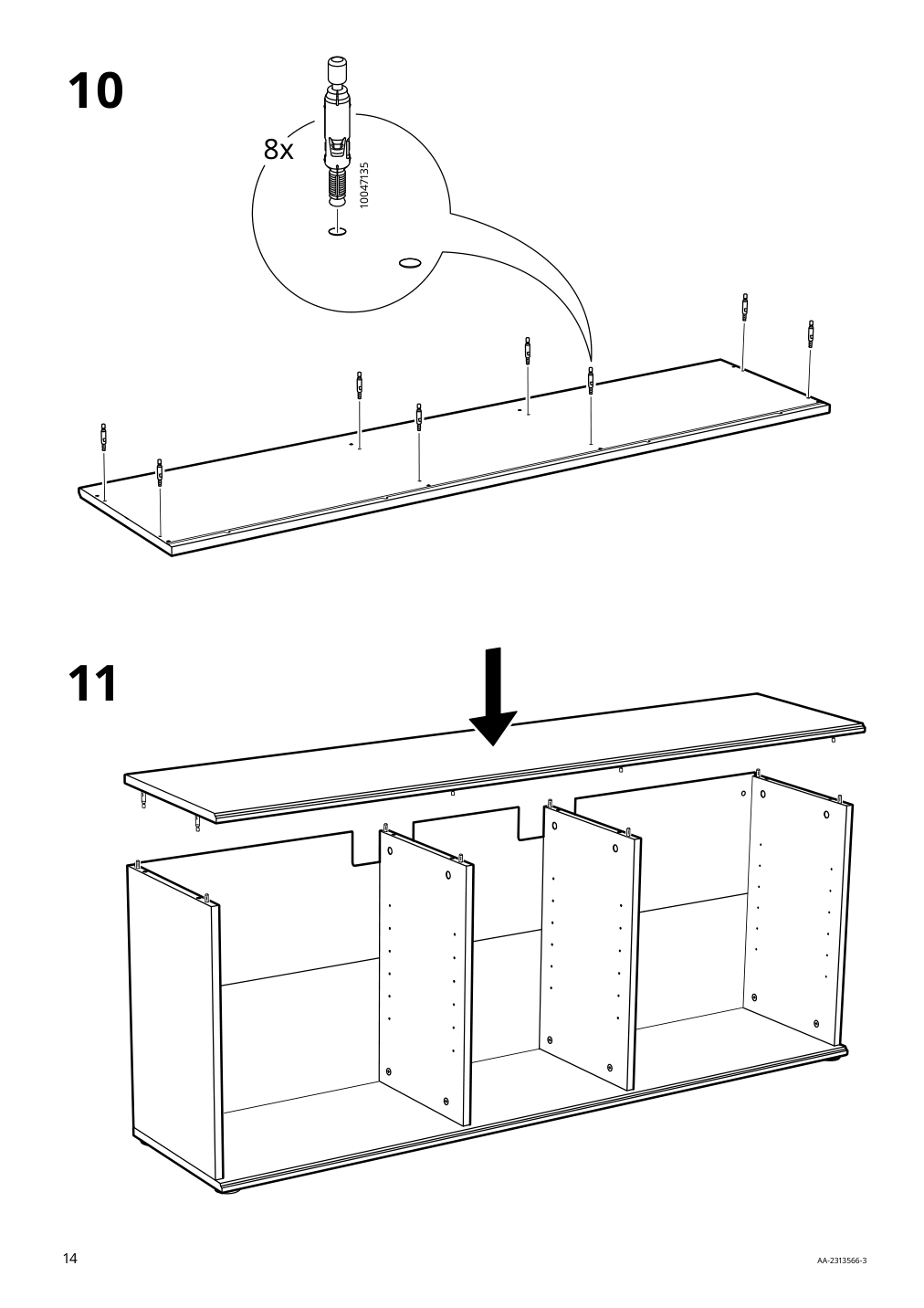 Assembly instructions for IKEA Skruvby tv unit black blue | Page 14 - IKEA SKRUVBY TV storage combination 894.946.06