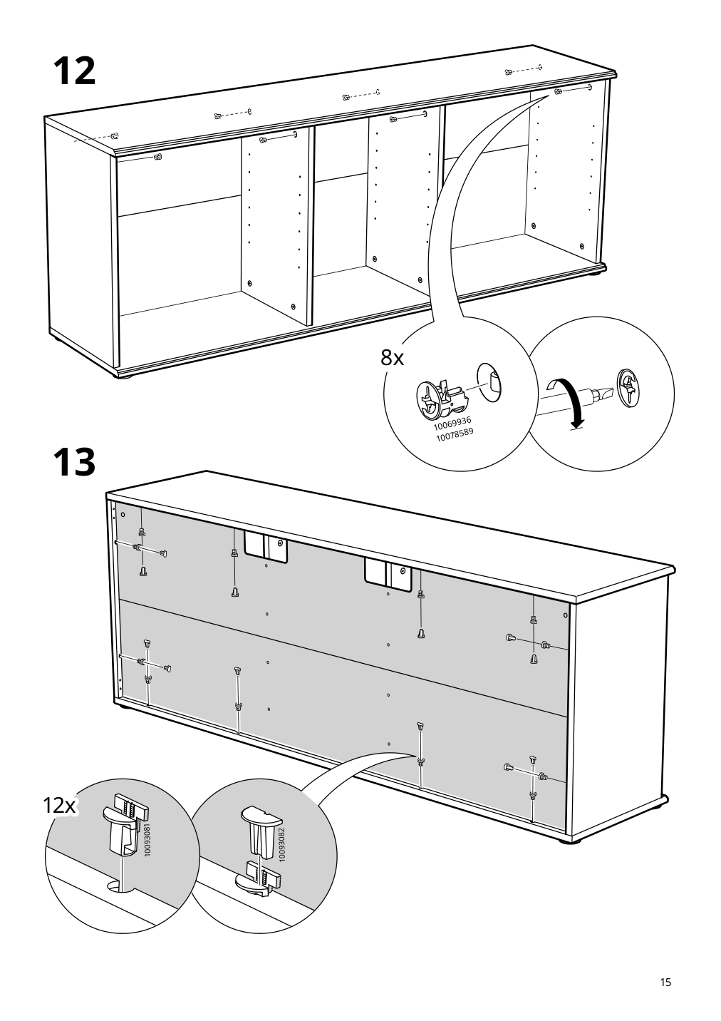 Assembly instructions for IKEA Skruvby tv unit black blue | Page 15 - IKEA SKRUVBY TV storage combination 894.946.06