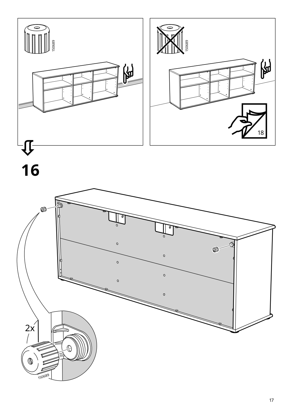 Assembly instructions for IKEA Skruvby tv unit black blue | Page 17 - IKEA SKRUVBY TV storage combination 894.946.06