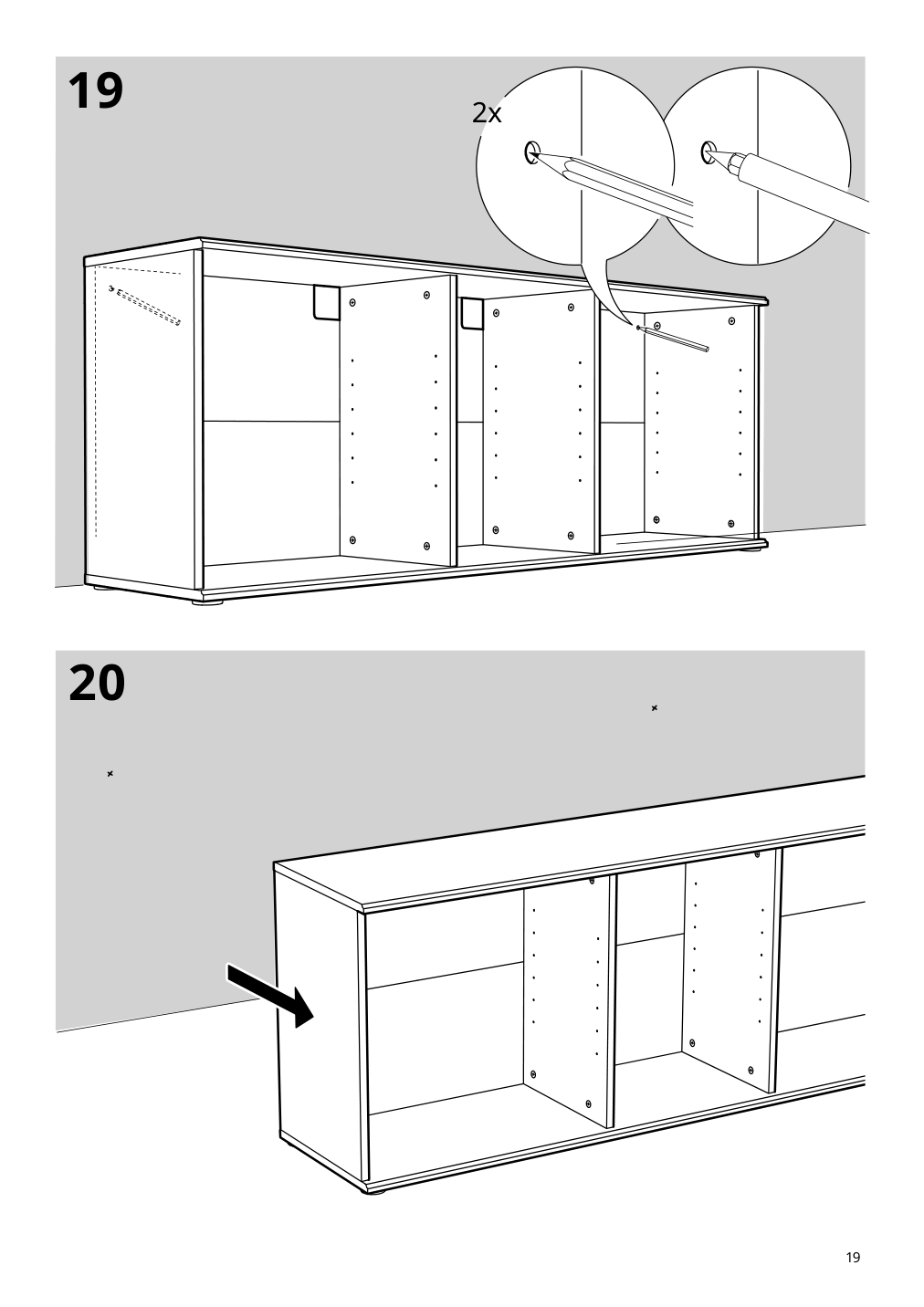 Assembly instructions for IKEA Skruvby tv unit black blue | Page 19 - IKEA SKRUVBY TV storage combination 894.946.06