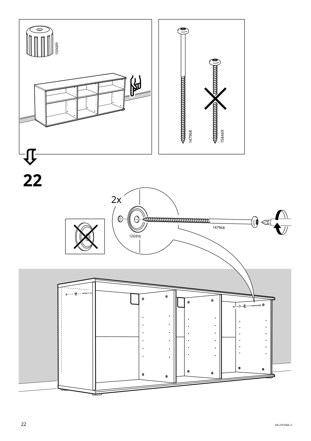 Assembly instructions for IKEA Skruvby tv unit black blue | Page 22 - IKEA SKRUVBY TV storage combination 894.946.06