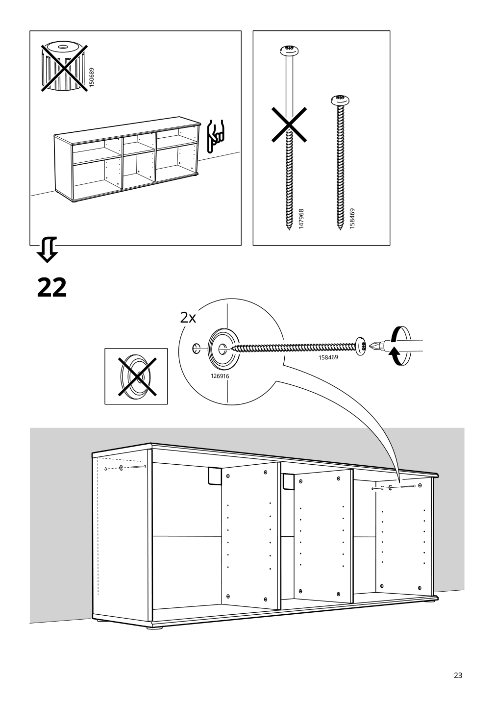 Assembly instructions for IKEA Skruvby tv unit black blue | Page 23 - IKEA SKRUVBY TV storage combination 894.946.06